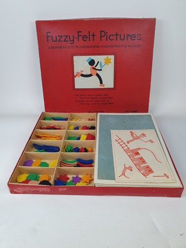 Vintage 1950s fuzzy felt set - vintage,