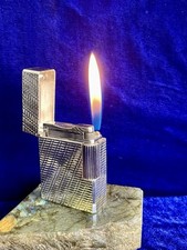 ST DuPont Lighter Vintage Silver Short Super Mint Condition Works 1 Year Warrant