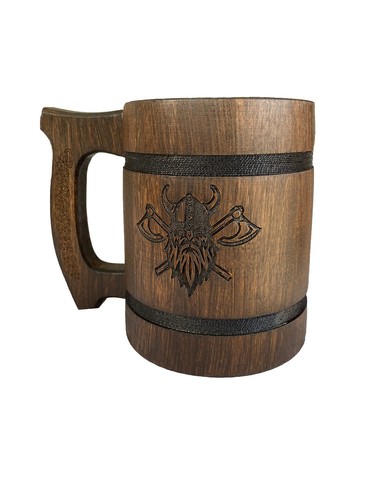 Beer mug wooden tankard - mug,