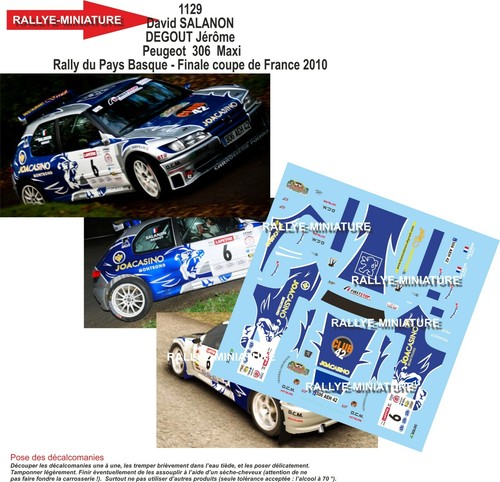 Decals ref 1129 peugeot - 1/43,
