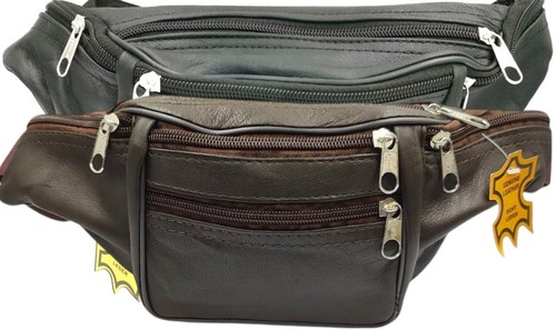 Brown black leather hip waist - brown,