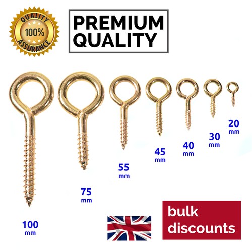 Heavy duty brass screw eye - heavy,