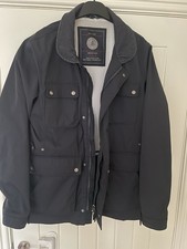 Gant Yacht Club Jacket Water Resistance Men's Large Navy Blue Small Tear In Arm