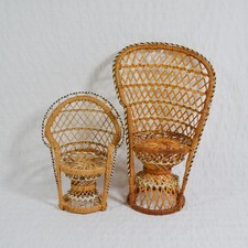 Vintage Boho Peacock Chairs x2