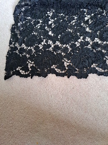 Guipure black lace remnant - lace,