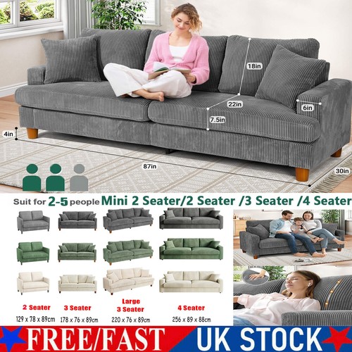 Seater corduroy sofa jumbo - seater,