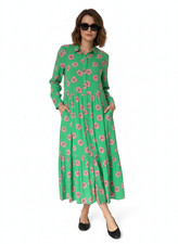 Anokhi Green Floral Maxi Dress