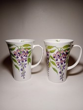 Crown Trent Wisteria Fine Bone China Tapered Latte Mugs x 2