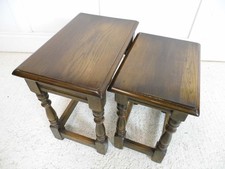 Nest of 2 tables by Bevan Funnell in dark oal finish Reprodux designs