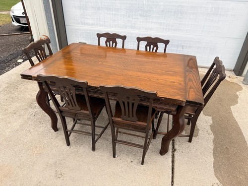 Antique oak draw leaf dining - oak, draw-leaf