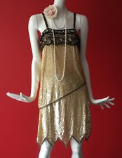 Vintage Style 1920s RIVER ISLAND Flapper Sequin Gatsby Party Dress Size 14  BNWT