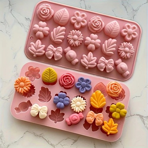 Silicone molds 18pcs flower - silicone,
