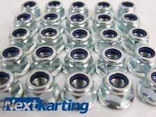 Go Kart 20 x M8 Flanged Nyloc Nuts - Rotax Tkm Cadet Wheel Nuts - 