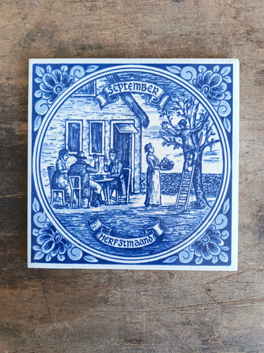Vintage delft blauw september - vintage,