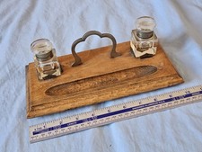 Antique c1900 OAK Double Glass