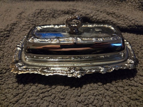 Vintage silver plated butter - plated,