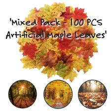 Best Artificial 100 Large Mixed Autumn Maple Silk Leaves Foliage Decoration