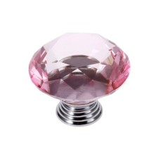 VDL 20~30mm Crystal Door Knobs Diamond Round Cabinet Furniture Cupboard Drawer
