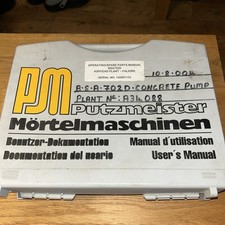 Putzmeister BSA 702D Concrete Pump Workshop/comprehensive Manual Set -2004
