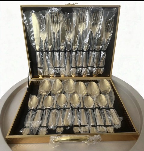 Gold plated steel cutlery - steel,
