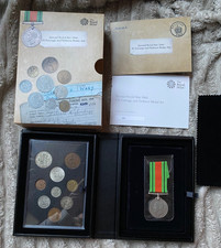 Royal Mint Second world war 1945 UK Coinage and Defence Medal Set