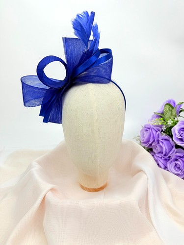 Royal blue fascinator - blue, &