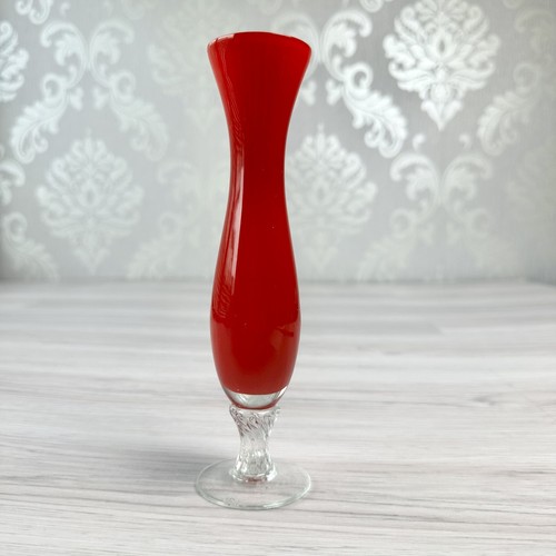Vintage red glass - red, vase