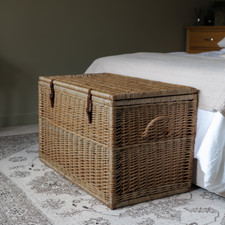 Deluxe Antique Wash Modena Wicker Storage Trunk - Two Sizes