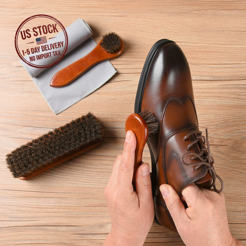 Piece horsehair shoe brush - 4-piece,