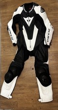 Dainese Motorcycle One Piece Leather Suit Black White