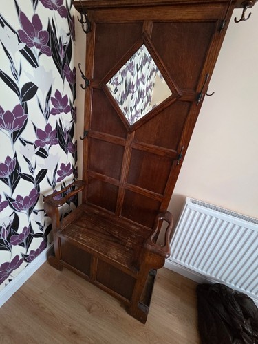 Vintage wooden hall - stand, with