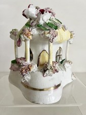 Antique Staffordshire Pastille Burner Flower Encrusted Cottage 19th C