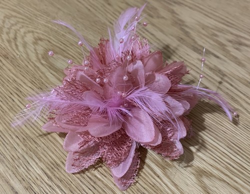 Flower feather bead corsage - flower,