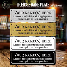 Personalised Pub Bar Licensee name plate plaque Aluminium Metal Sign above door