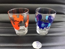 Vintage 1960s/70s Child’s Elephant & Chicken Drinking Glasses 
