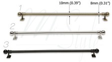 Light Curtain Rod Mini Pole Extendable Brass or Silver or Black Metal 4 lengths