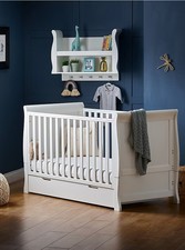 Sleigh Cot Bed White 2-in-1 -