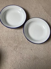 TWO  LARGE WHITE ENAMELWARE