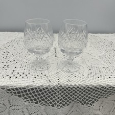 Tutbury Crystal Richmond  X 2 Small Brandy Glasses 10.25cm - Signed