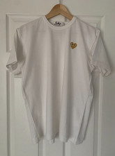 Comme des Garcons PLAY T-shirt Men's White Gold Size Large