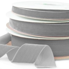 Premium Silver Velvet Ribbon