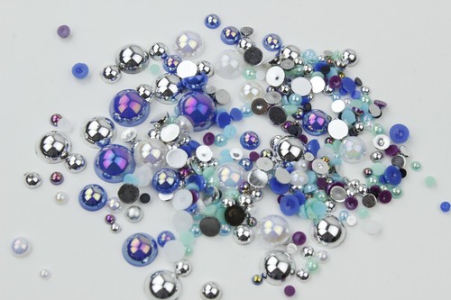 Mixed flat back pearls - flat,