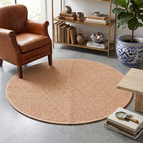 Camel round faux - camel, sisal