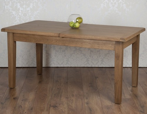 Oak extending dining table - extending,