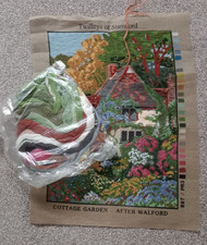 (C106) Twilleys Vintage Printed Tapestry Canvas COTTAGE GARDEN # Started + Wools
