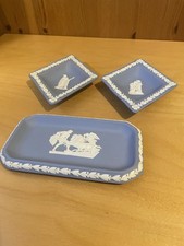 Three Wedgwood Blue Jasperware