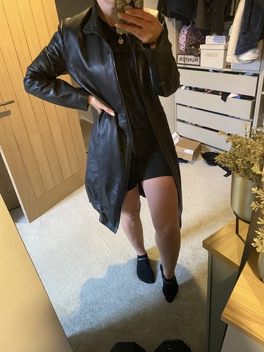 Barneys longline leather coat - leather,