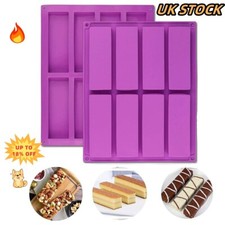 1/8 Cavity Rectangle Cake Baking Mold for Homemade Soap Mould Silicone DIY Mold