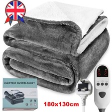 Electric Throw Over Blanket Heated Flannel Sherpa Heating 180x130cm 8Heat Levels