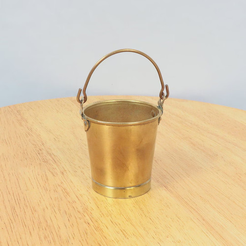 Vintage brass miniature bucket - brass,